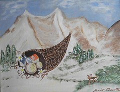 Cornes de montagne Acrylique sur toile 24 x 30 cm