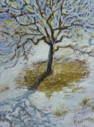 small exercice apple tree in the snow.lepommier.net