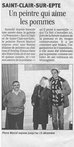 le peintre qui aime les pommes. Paris Normandie, 17 novembre 2002