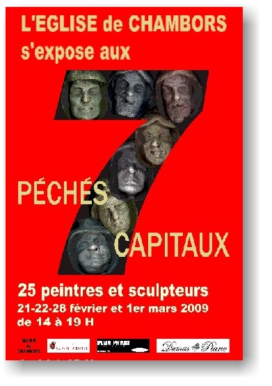 Les 7 pchs capitaux, exposition  l'glise de Chambors, Oise
